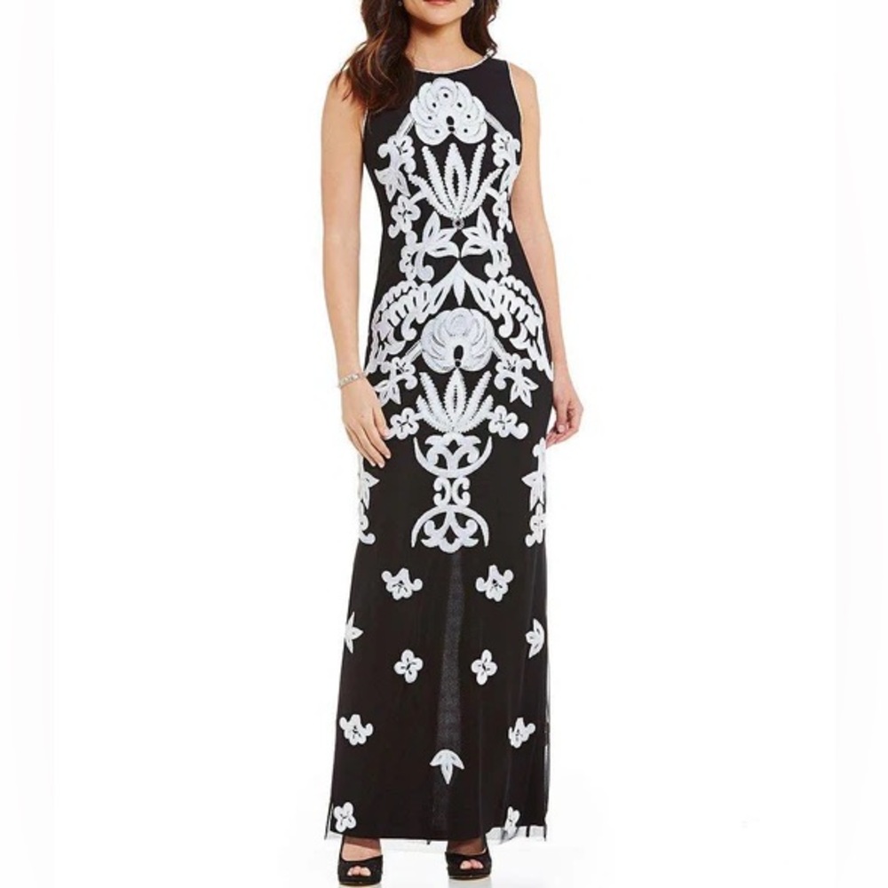 Adrianna Papell Embroidered Bateau Sheath Dress